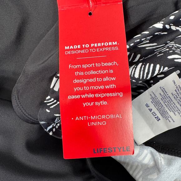 Reebok Small Swimsuit One-Piece Long Sleeves Padded High-Neck Lined Black New - Picture 9 of 10